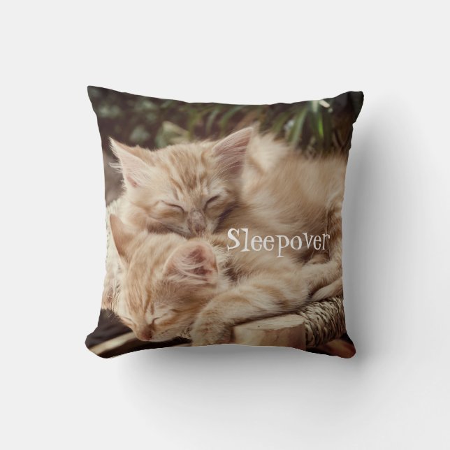 Sleepover Cotton Throw Pillow 16" x 16" (Front)