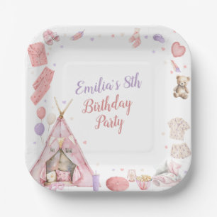 Sleepover Pajama Birthday Party Paper Plate