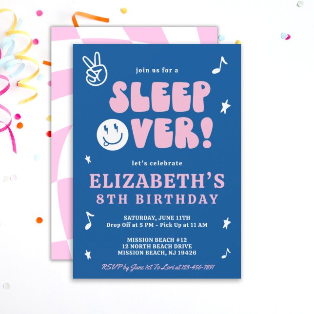Sleepover Party Girl, Slumber Party, Tween Girl Invitation (Creator Uploaded)