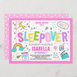 Sleepover Party Invitation Slumber Pajama Party