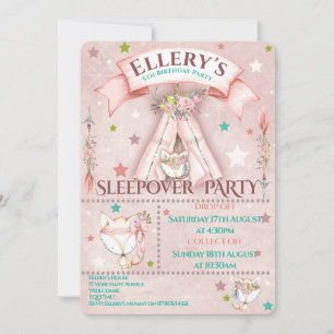 Sleepover Party Invites   Birthday Slumber Party