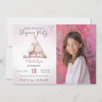 Sleepover Photo Boho Teepee Slumber Party Birthday