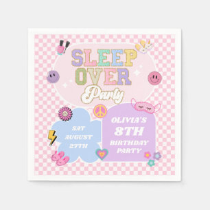 Sleepover Preppy Varsity Patch Birthday Party Napkin