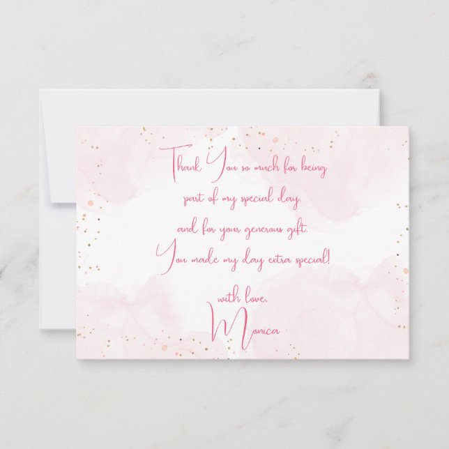 Sleepover pyjama kids birthday party thank you card (Front)