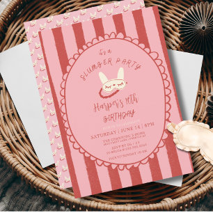 sleepover slumber birthday party girl teen vintage invitation