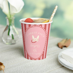 sleepover slumber birthday party girl teen vintage paper cups
