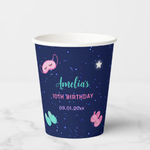 Sleepover Slumber Girl Pink Birthday Party  Paper Cups