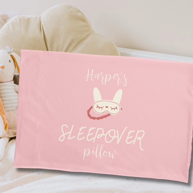 sleepover slumber party birthday favour gift pillowcase (sleepover slumber birthday party girl teen vintage modern personalized sleepover pillow case.  )