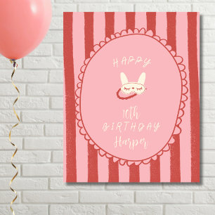 sleepover slumber party birthday girl teen vintage poster