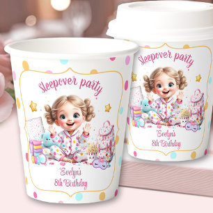 Sleepover Slumber Party Cute Girl Birthday Paper Cups