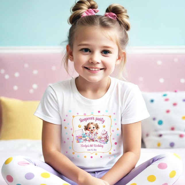 Sleepover Slumber Party Cute Girl Birthday Toddler T-Shirt (Sleepover Slumber Party Cute Girl Birthday Toddler T-shirt)