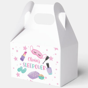 Sleepover slumber party pink purple tween favour box