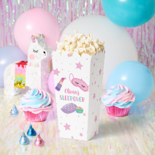 Sleepover slumber party pink purple tween favour box
