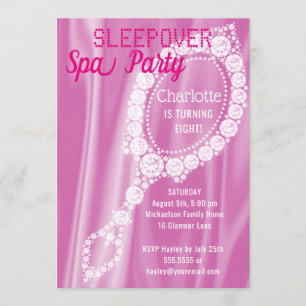 Sleepover Spa Party Girls Birthday Party Invite