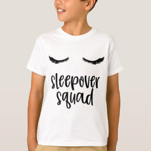 Sleepover Squad Cute Eyelashes Slumber Party T-Shirt