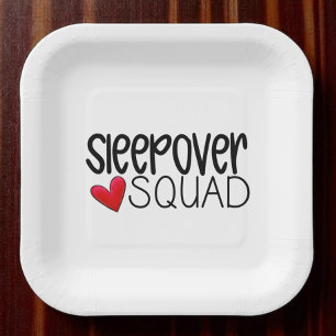 Sleepover Squad Heart Party  Paper Plate
