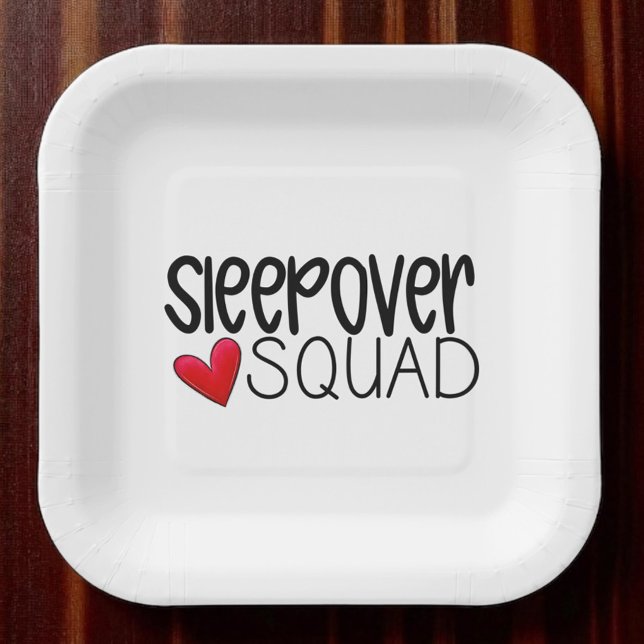 Sleepover Squad Heart Party  Paper Plate (Creator Uploaded)