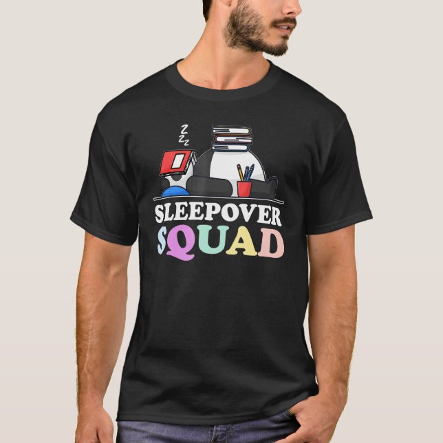 Sleepover Squad Slumber Party Squad Pajama Panda S T-Shirt (Front)