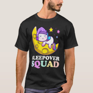 Sleepover Squad Slumber Party Squad Pajama Unicorn T-Shirt