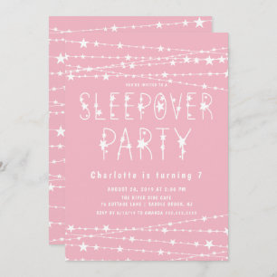 Sleepover Stars Birthday Party Invitation