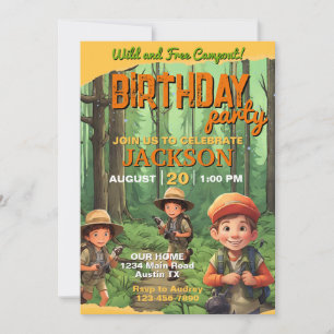 Sleepover Tent Campout Any Age Birthday Party Invitation
