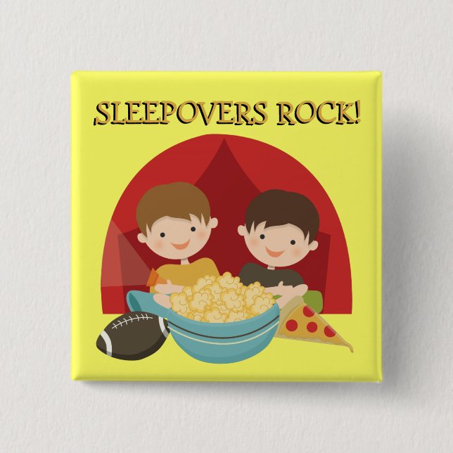 Sleepovers Rock 15 Cm Square Badge (Front)