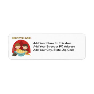 Sleepovers Rock Return Address Label