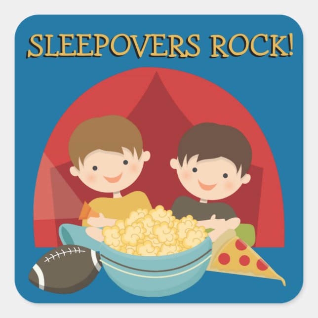 Sleepovers Rock Square Sticker (Front)