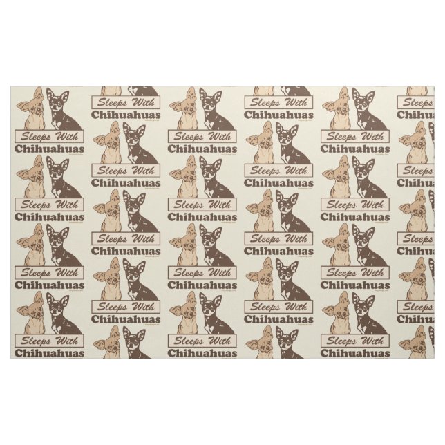 Sleeps With Chihuahuas Pattern Fabric (Fat Quarter)