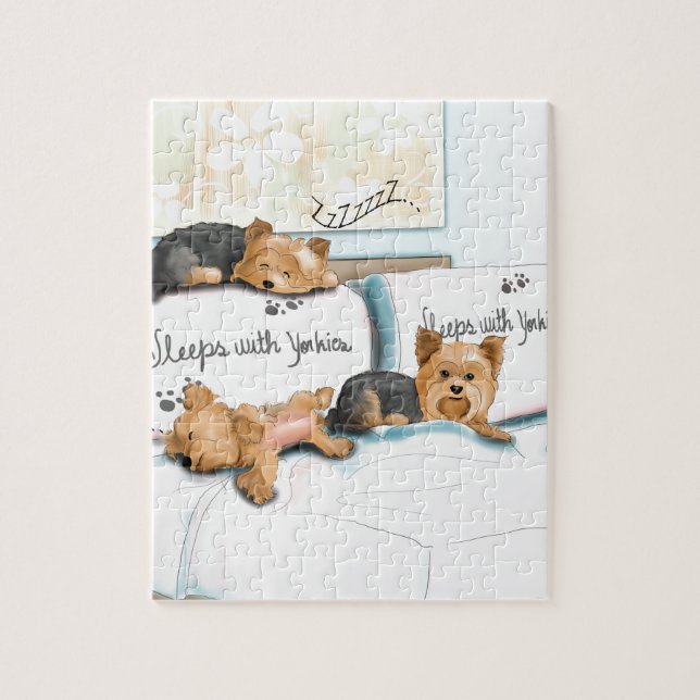 Sleeps with Yorkies by Catia Cho Jigsaw Puzzle (Vertical)