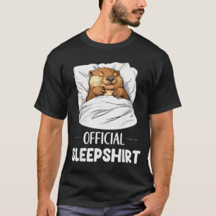 Sleepshirt Cute Sleeng Beaver Animal Lover Pajama T-Shirt