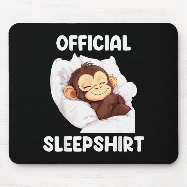 Sleepshirt Cute Sleeng Monkey Animal Lover Pajama  Mouse Pad (Front)