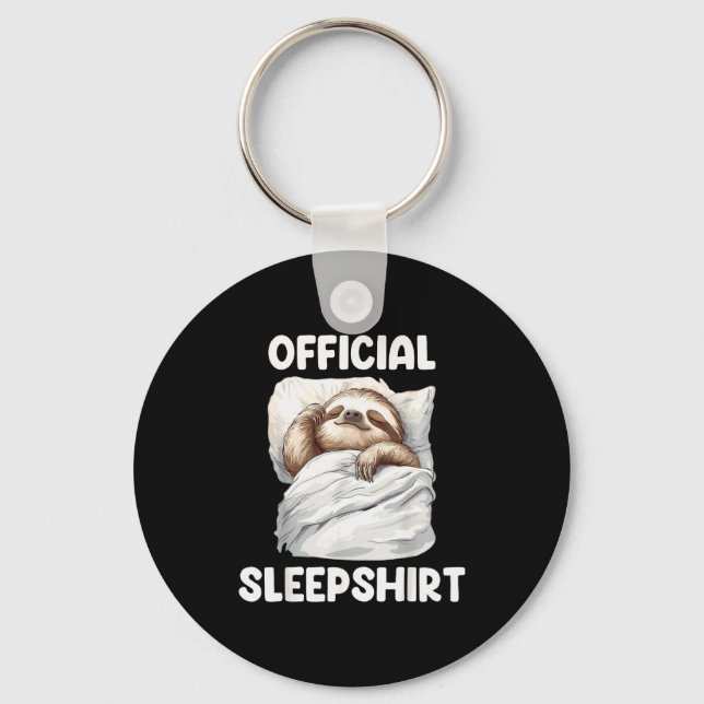 Sleepshirt Cute Sleeng Sloth Animal Lovers Pajama  Key Ring (Front)