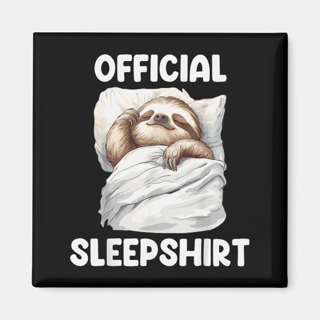 Sleepshirt Cute Sleeng Sloth Animal Lovers Pajama  Magnet (Front)