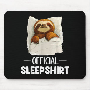 Sleepshirt Cute Sleeng Sloth Animal Lovers Pajama Mouse Pad