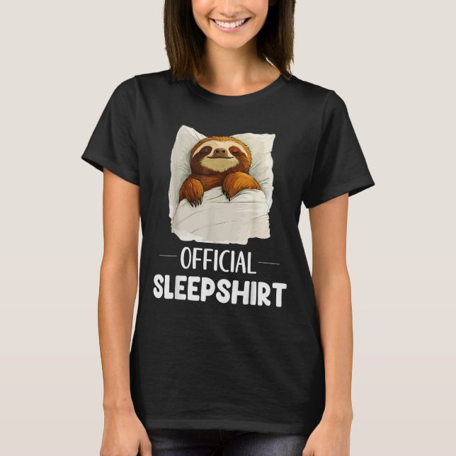 Sleepshirt Cute Sleeng Sloth Animal Lovers Pajama  T-Shirt (Front)