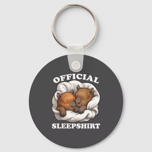 Sleepshirt Funny Capybara Nigh Capybara Lover  Key Ring (Front)