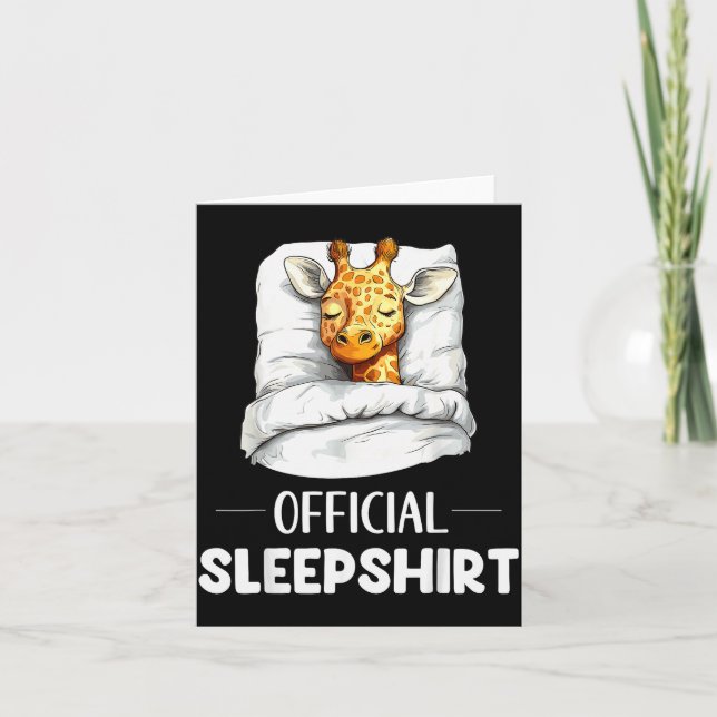 Sleepshirt Sleeng Giraffe Animal Lovers Pajama  Card (Front)