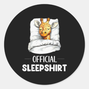 Sleepshirt Sleeng Giraffe Animal Lovers Pajama Classic Round Sticker