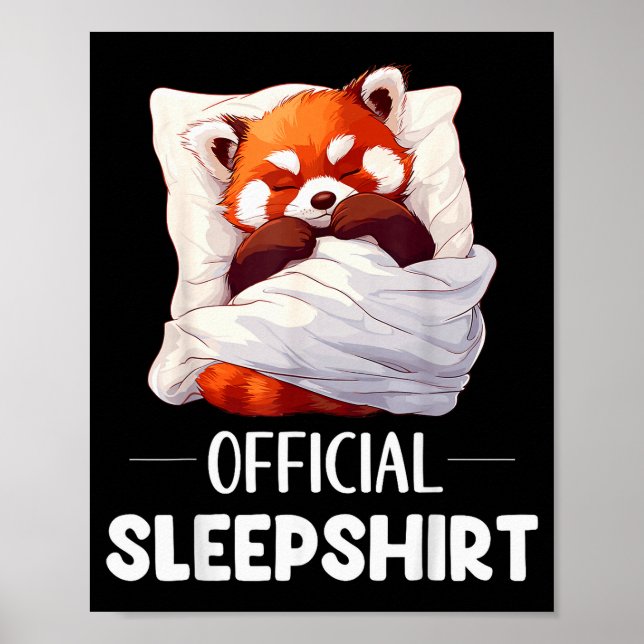 Sleepshirt Sleeng Red Panda Animal Lovers Pajama  Poster (Front)