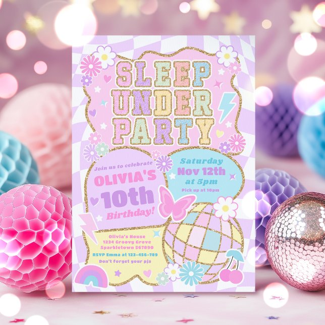 Sleepunder Birthday Party Preppy Varsity Patch Invitation (Creator Uploaded)