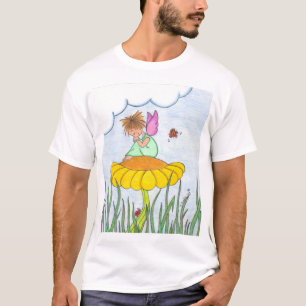 Sleepy Angel on Flower Shirt