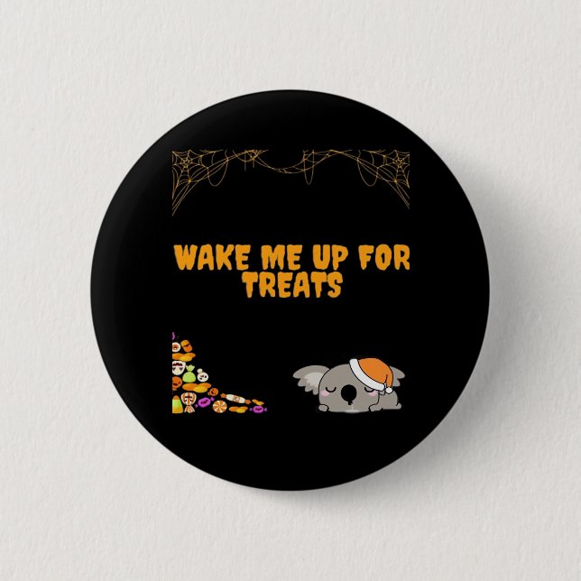 Sleepy animal ready for Halloween treats! Classic  6 Cm Round Badge (Front)