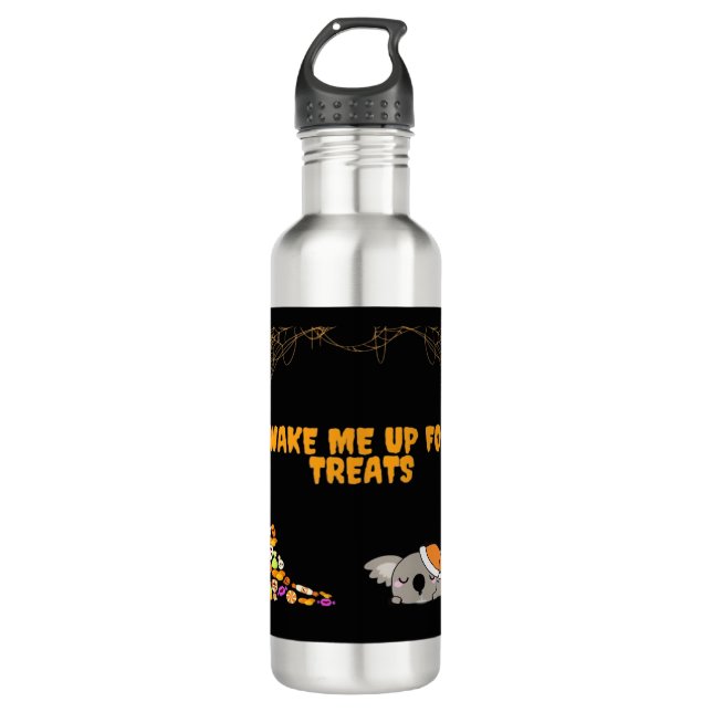 Sleepy animal ready for Halloween treats! Classic  710 Ml Water Bottle (Front)