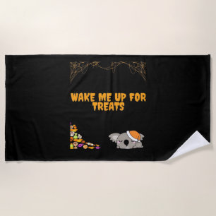 Sleepy animal ready for Halloween treats! Classic  Beach Towel