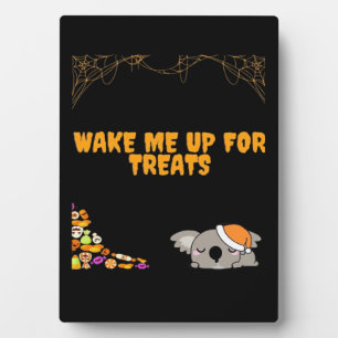 Sleepy animal ready for Halloween treats! Classic  Plaque