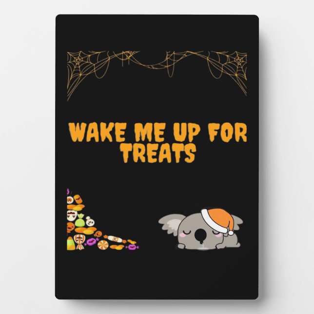 Sleepy animal ready for Halloween treats! Classic  Plaque (Front)