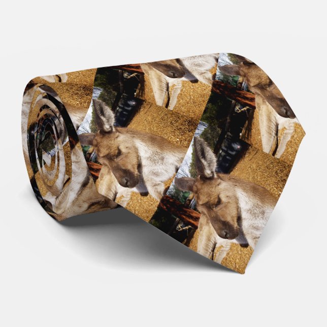 Sleepy Australian Kangaroo, Tie (Rolled)