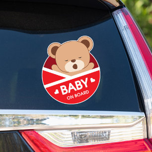 Sleepy Baby Bear Baby On Board Car Sticker