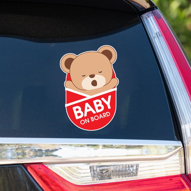 Sleepy Baby Bear Baby On Board Car Sticker (Creator Uploaded)